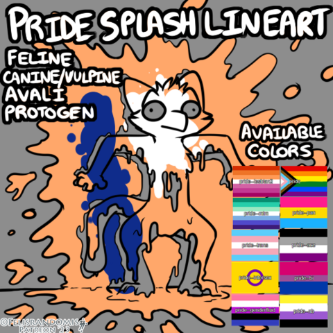 digital art of a colorable lineart for Pride Month~ Has several different pride flag colors