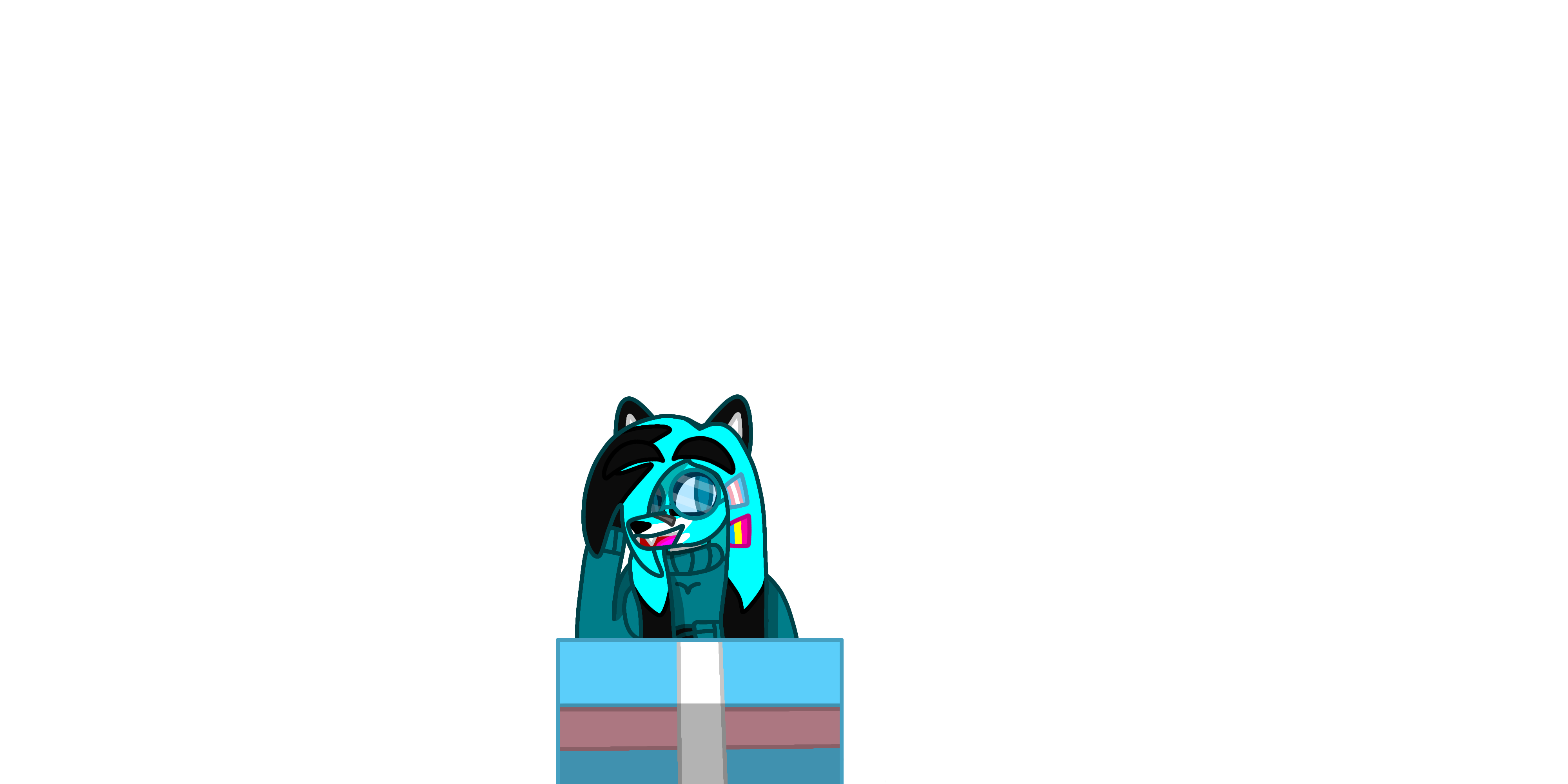 My sona posing behind a Christmas present